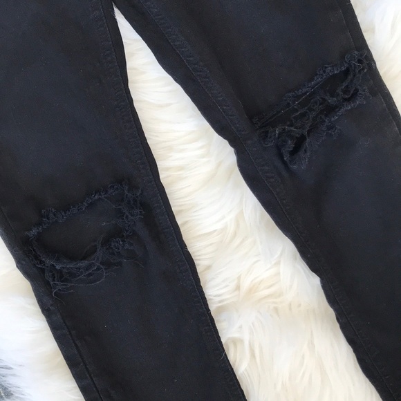 Topshop Jamie Black Distressed Jeans - Picture 5 of 8